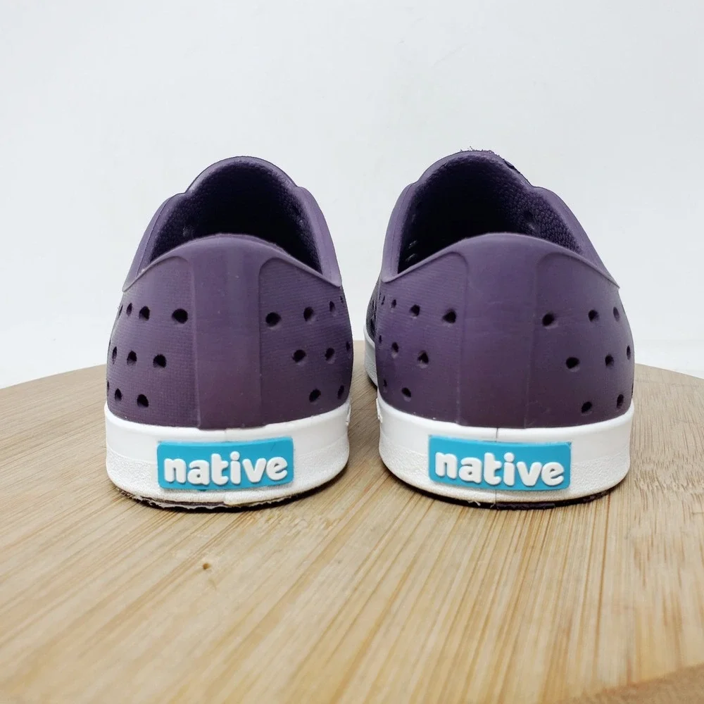 Native Jefferson Shoes Kids 9 Girls Boys Dark Purple Slip On Sandal Play School